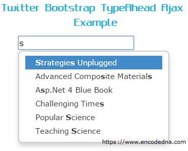 Twitter Bootstrap TypeAhead Ajax Example