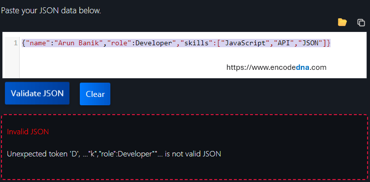 JSON Syntax Error