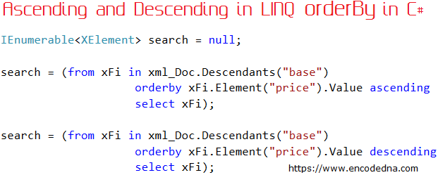 Ascending and Descending orderBy in LINQ C#