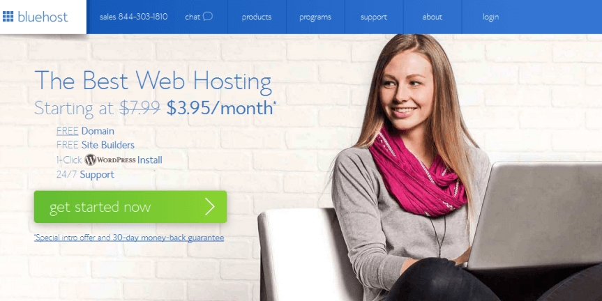 Bluehost $3.95 Discount Promotion