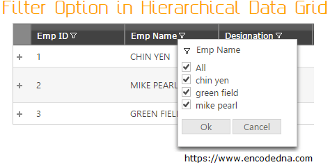 Filtering with Infragistics Hierarchical Data Grid