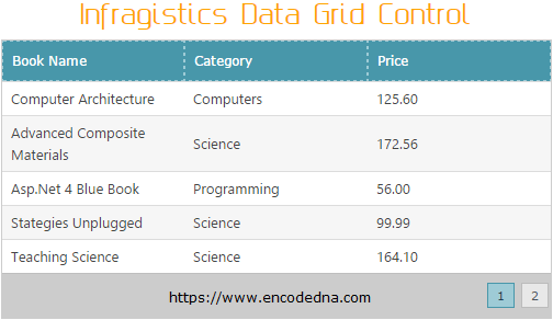 Infragistics Data Grid Control