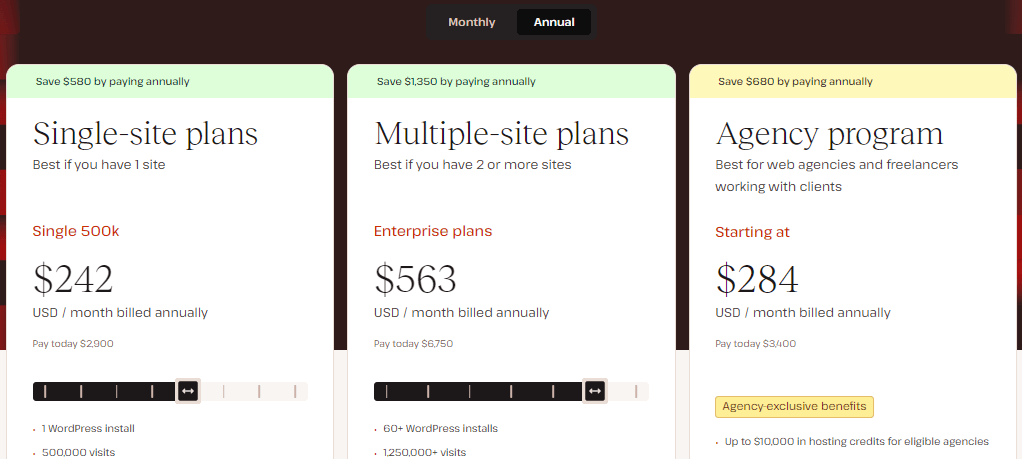 kinsta's annual plan
