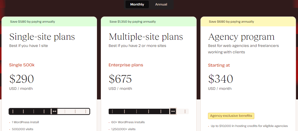 kinsta's monthly plan