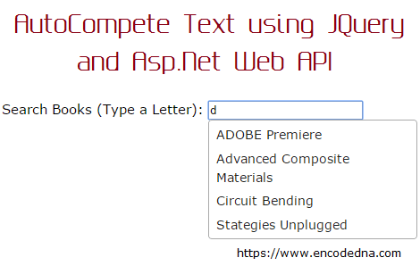 AutoComplete text using jQuery and Asp.Net Web API