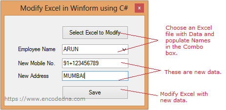 Modify or Edit Excel file in WinForms using C#