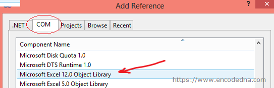 Windows Forms Add Reference for Excel